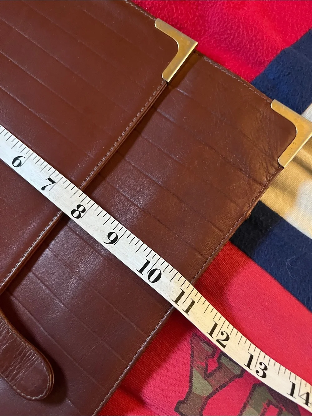 Brown Leather Laptop Folio with Protective Corner Hardware